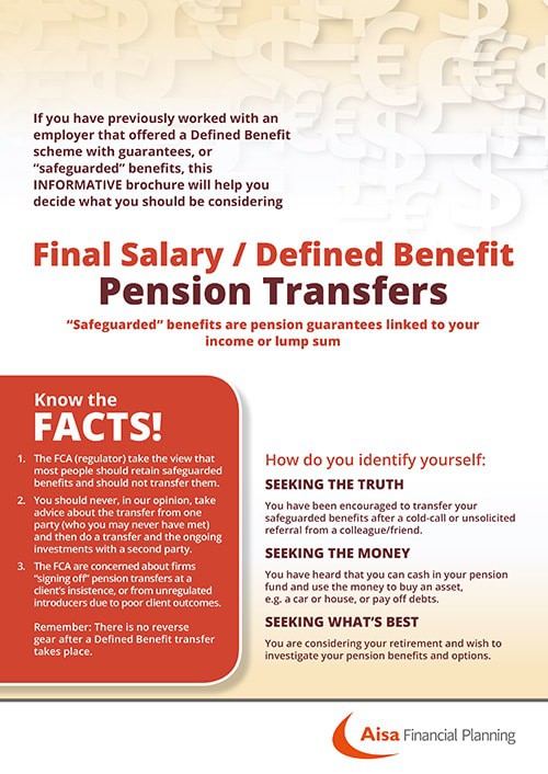 DB Defined Benefit Pension Transfers Advice Brochure Image