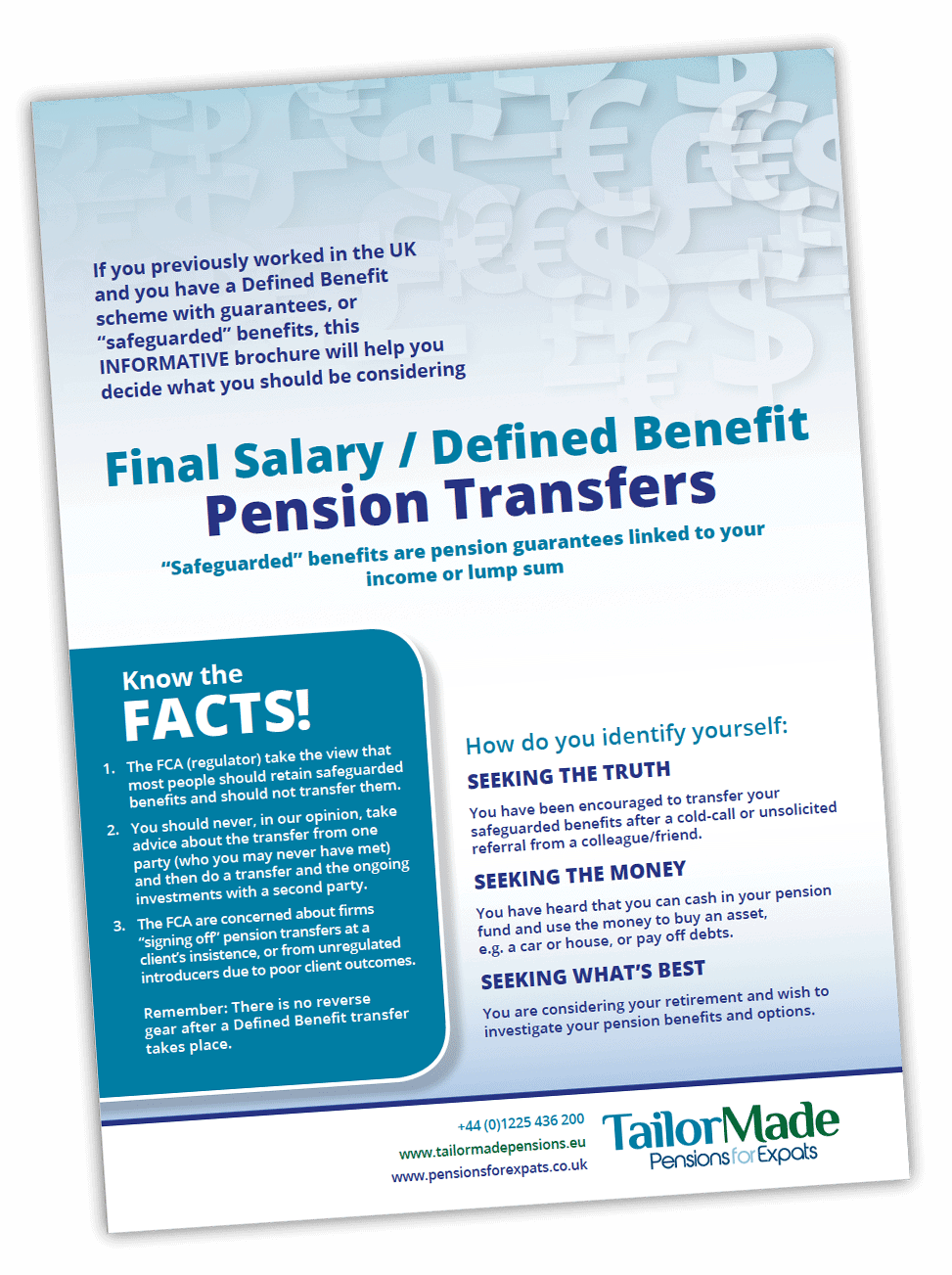 Defined Benefit Pension Transfers Fact Find Brochure Image