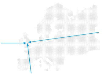 Outside Europe To The UK Map